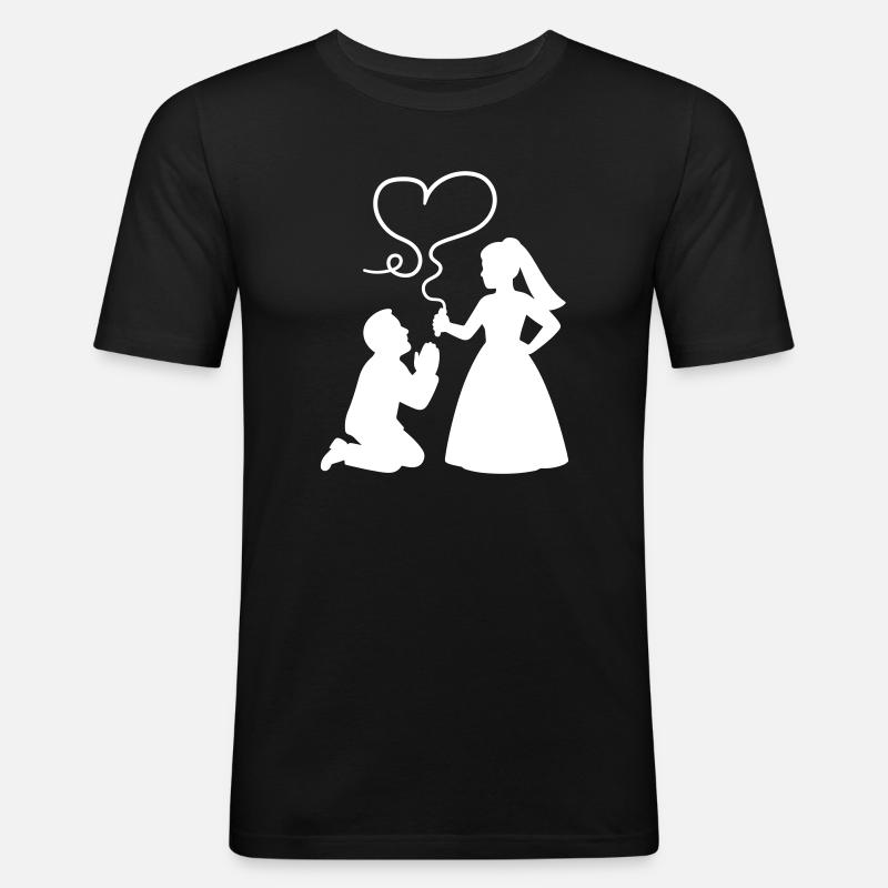 Brautpaar Ehepaar Hochzeit - Männer Slim Fit T-Shirt - Schwarz