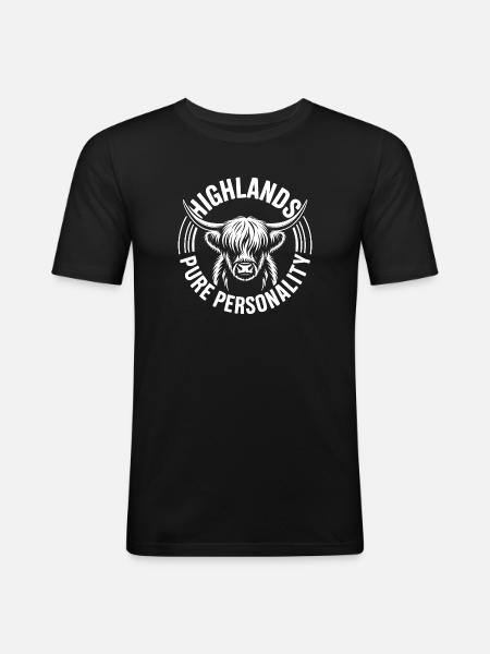 Highland Beef Pure Personality - Men's Slim Fit T-Shirt - black