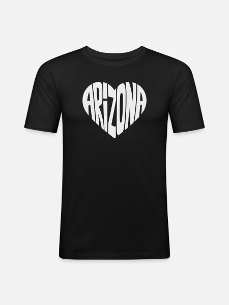 Arizona Heart Typo - Men's Slim Fit T-Shirt - black