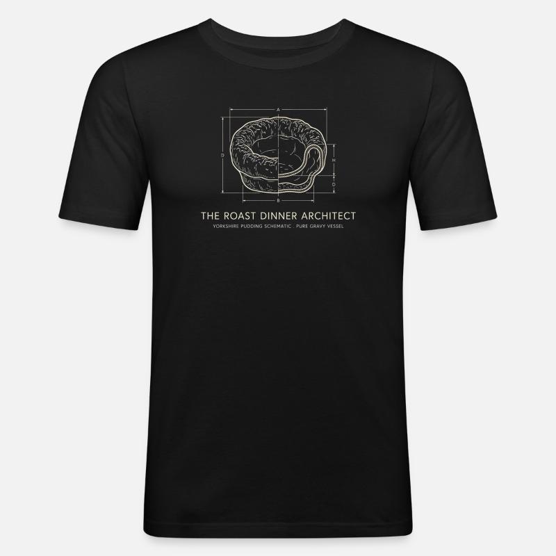 Bratendinner-Architekt – Yorkshire Pudding - Männer Slim Fit T-Shirt - Schwarz