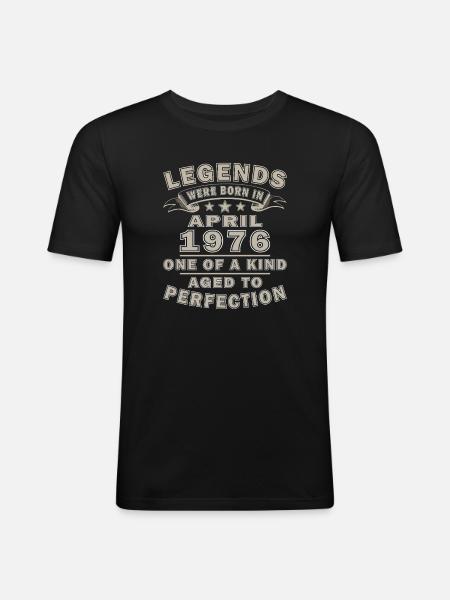 Birthday present April 1976 - Men's Slim Fit T-Shirt - black