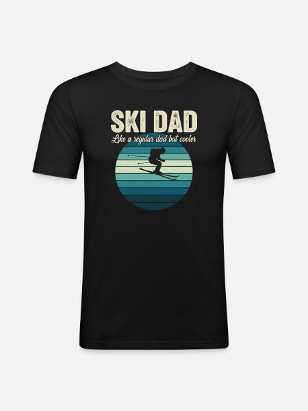 Funny Ski Dad Skier - Men's Slim Fit T-Shirt - black