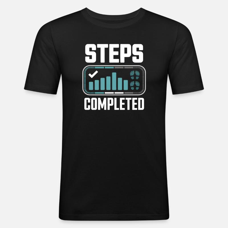 Steps Completed 10000 Schritte - Men's Slim Fit T-Shirt - black