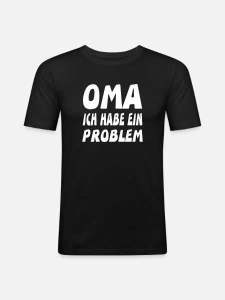 Oma - Männer Slim Fit T-Shirt - Schwarz