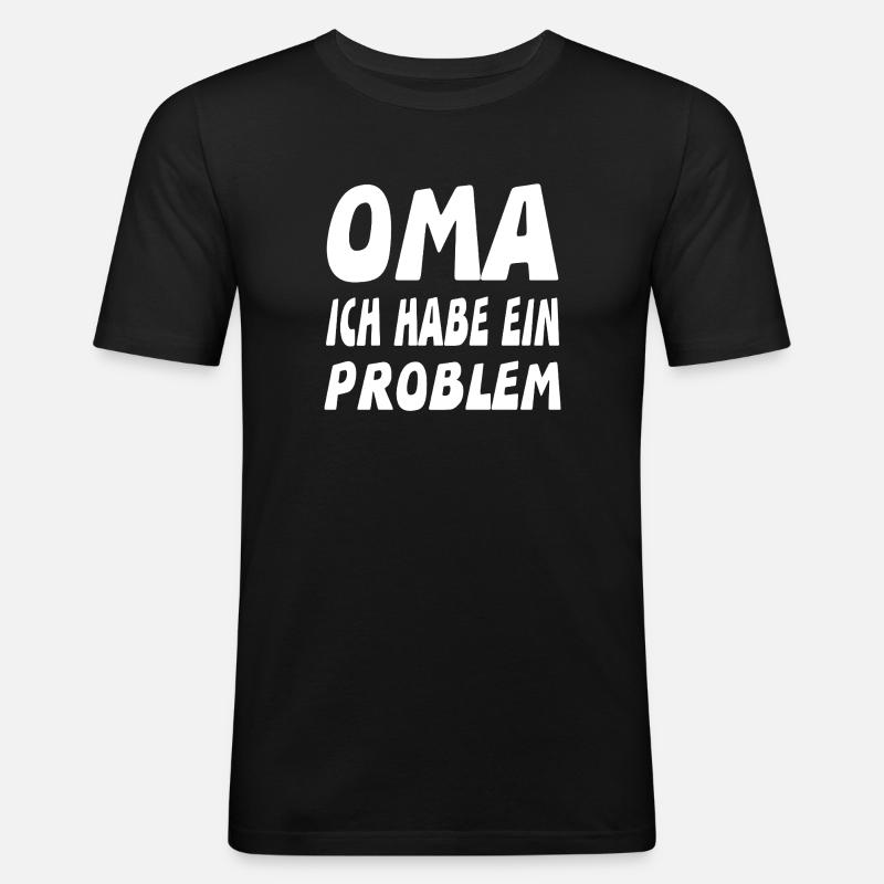 Oma - Männer Slim Fit T-Shirt - Schwarz