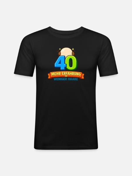 40 More experience Less hair - Men's Slim Fit T-Shirt - black