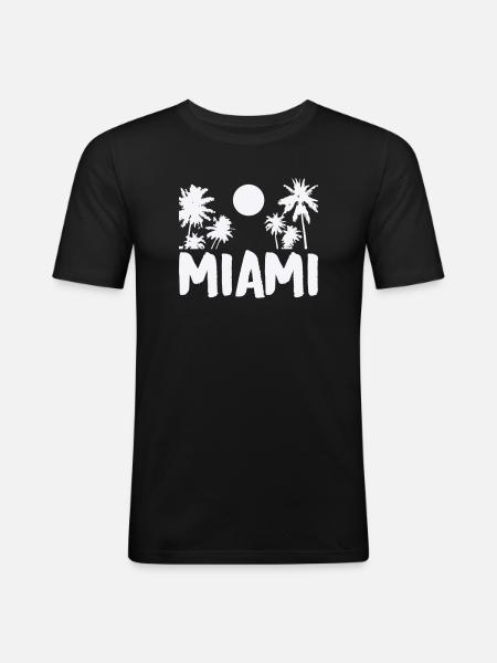 miami- - Männer Slim Fit T-Shirt - Schwarz