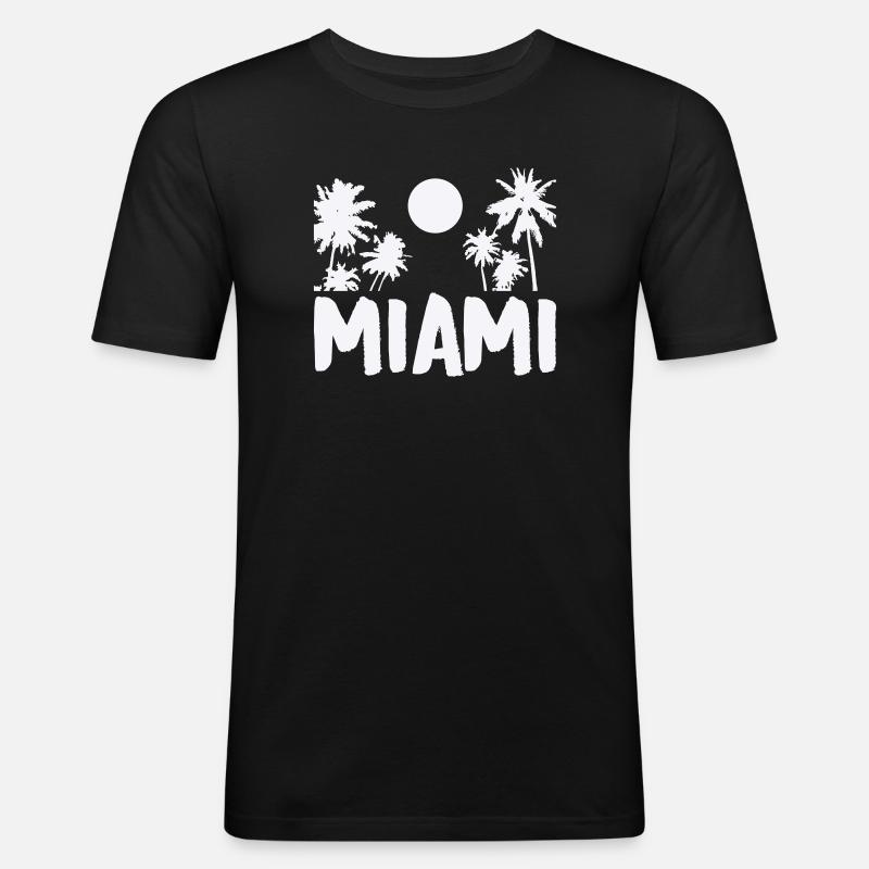 miami- - Männer Slim Fit T-Shirt - Schwarz
