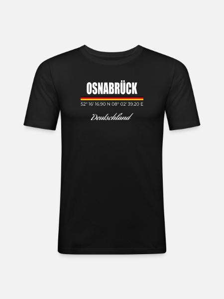 Osnabrück - Männer Slim Fit T-Shirt - Schwarz