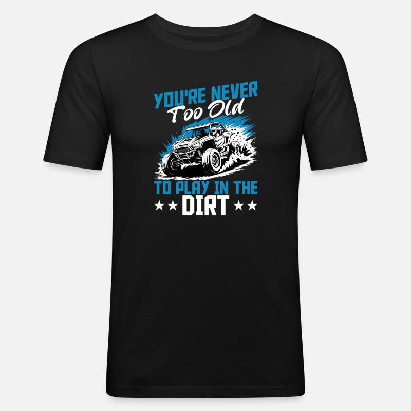 UTV Off Road Boy Men 4 Wheeler Side by side - Männer Slim Fit T-Shirt - Schwarz