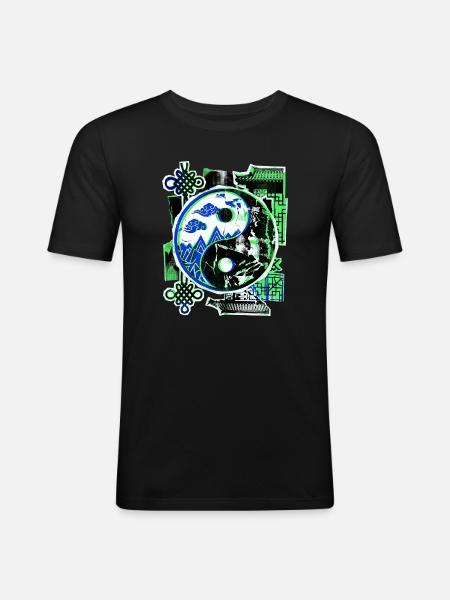 Yin and Yang Asian - Men's Slim Fit T-Shirt - black