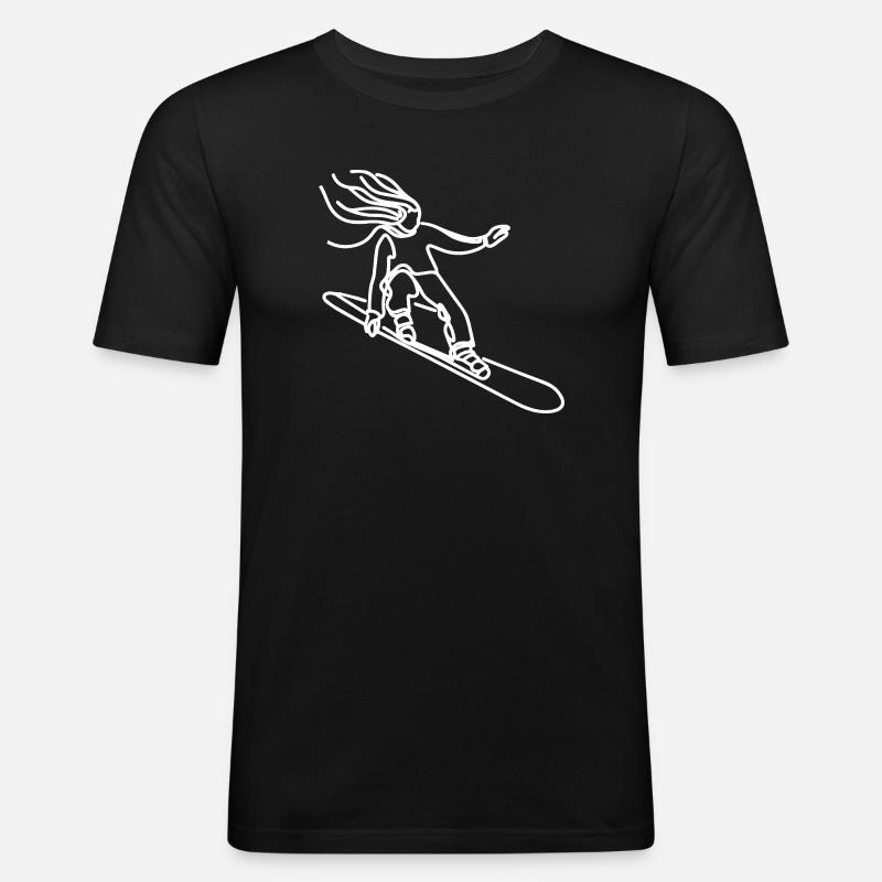 Snowboarder Mädchen - Männer Slim Fit T-Shirt - Schwarz