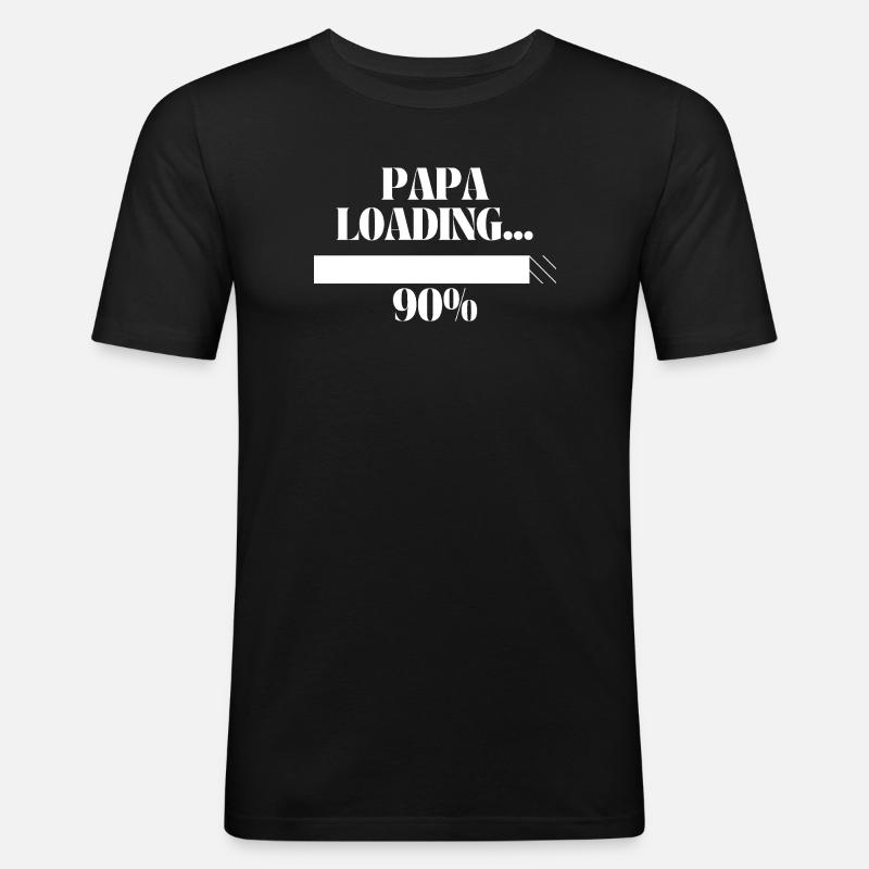 Papa loading - Men's Slim Fit T-Shirt - black
