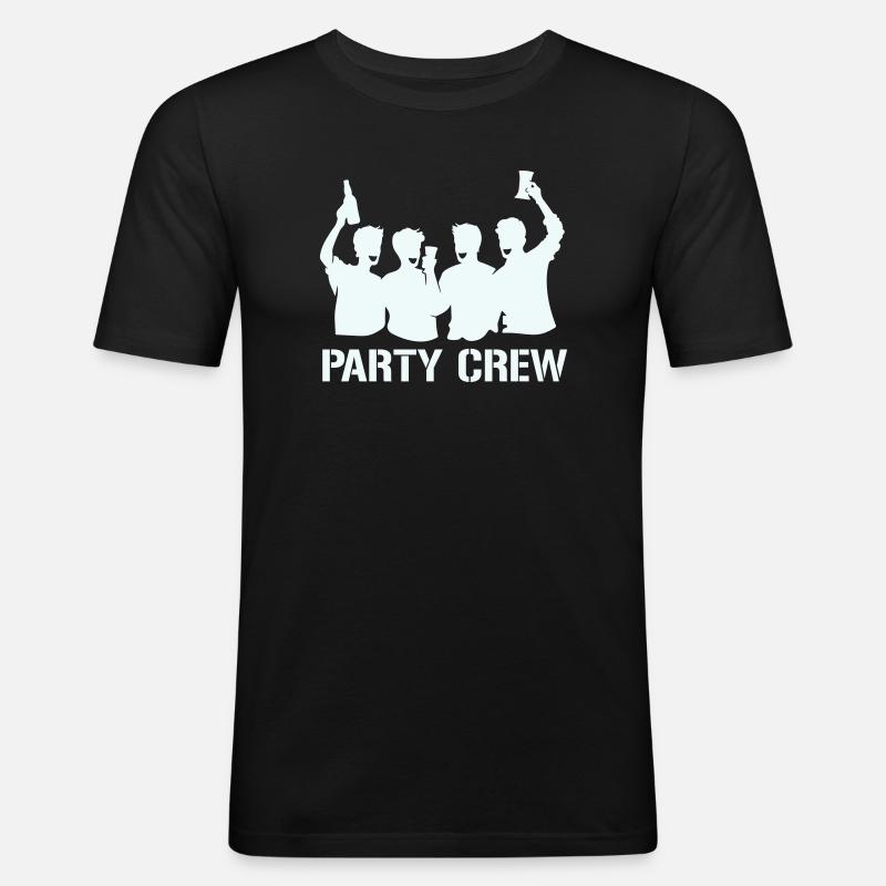 Party Crew Silhouette mit Prosten - Männer Slim Fit T-Shirt - Schwarz
