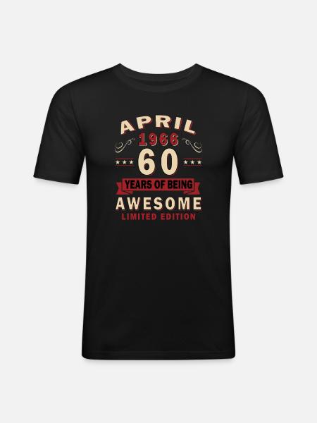 April 1966 60th anniversary gift - Men's Slim Fit T-Shirt - black