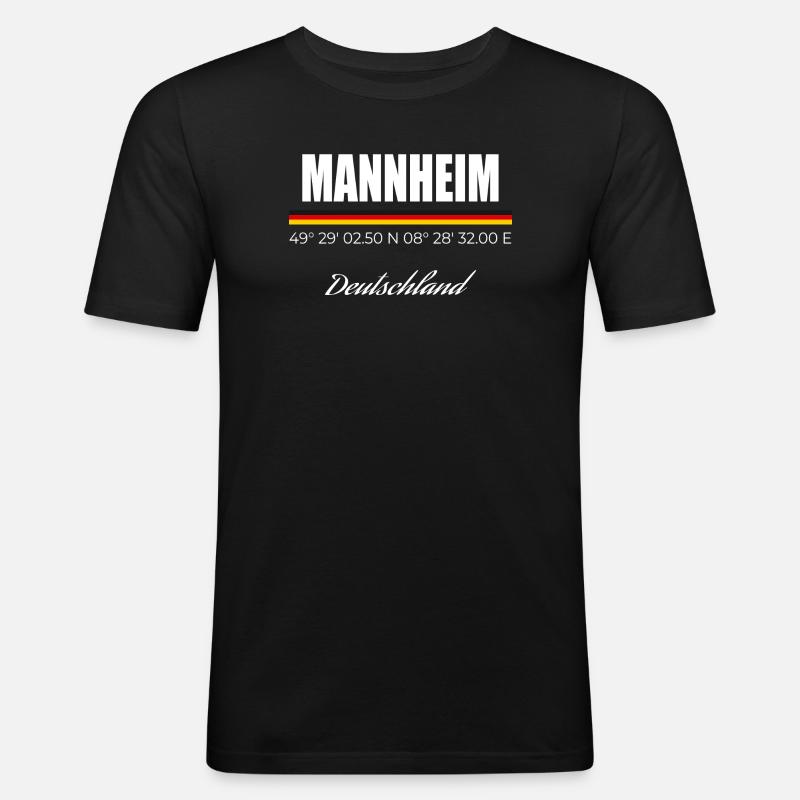 Mannheim - Männer Slim Fit T-Shirt - Schwarz