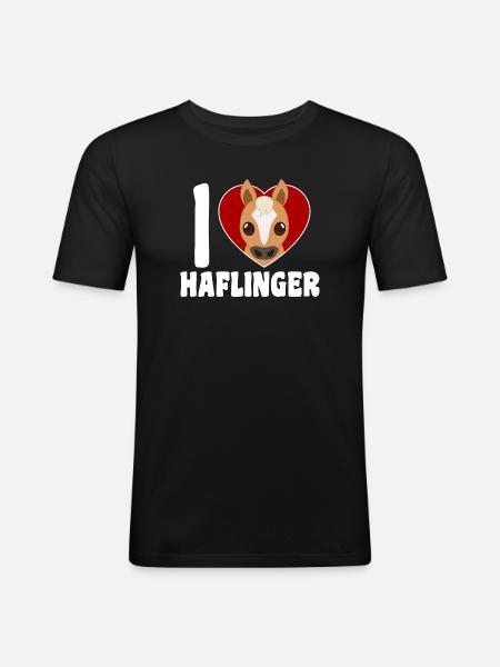 I love Haflinger heart - Men's Slim Fit T-Shirt - black