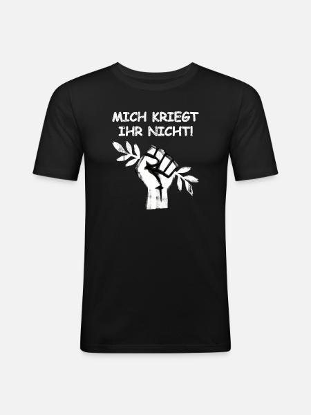 Gegen Krieg Für Frieden - Männer Slim Fit T-Shirt - Schwarz