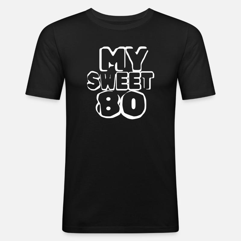80 - Männer Slim Fit T-Shirt - Schwarz