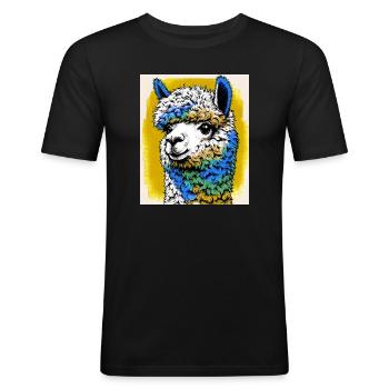 Alpaga - T-shirt près du corps Homme - noir - Devant - Nik (191cm)