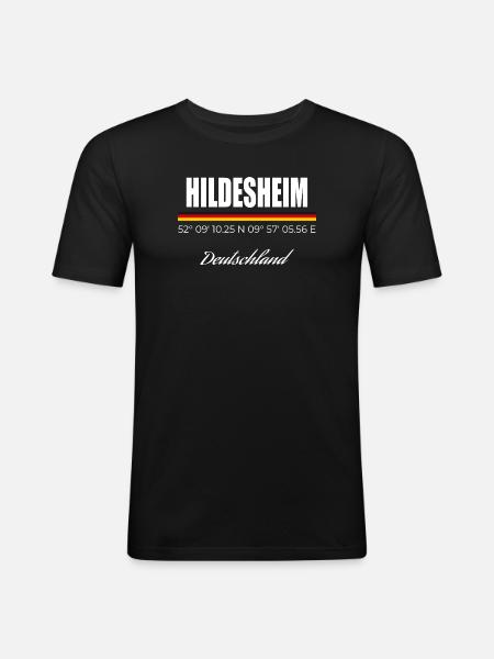 Hildesheim - Männer Slim Fit T-Shirt - Schwarz