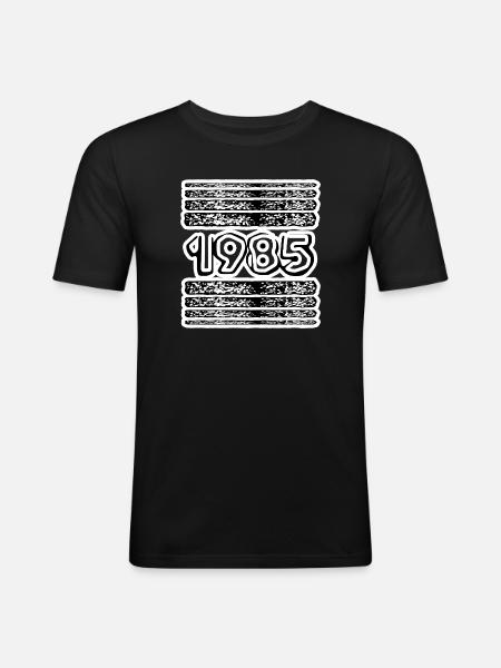 Année 1985 - T-shirt près du corps Homme - noir