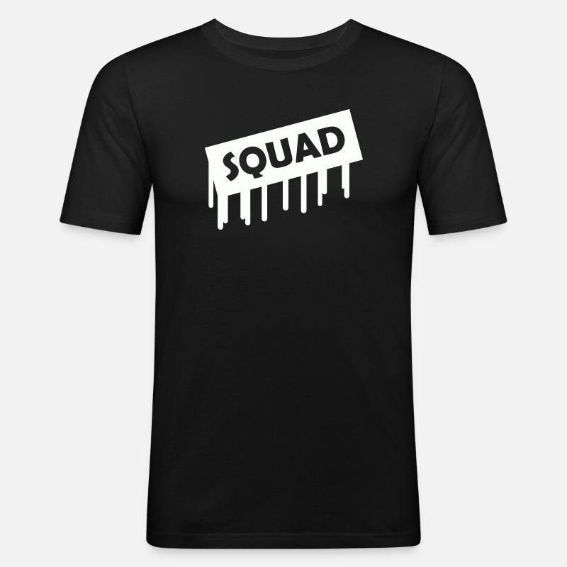 squad- - Männer Slim Fit T-Shirt - Schwarz