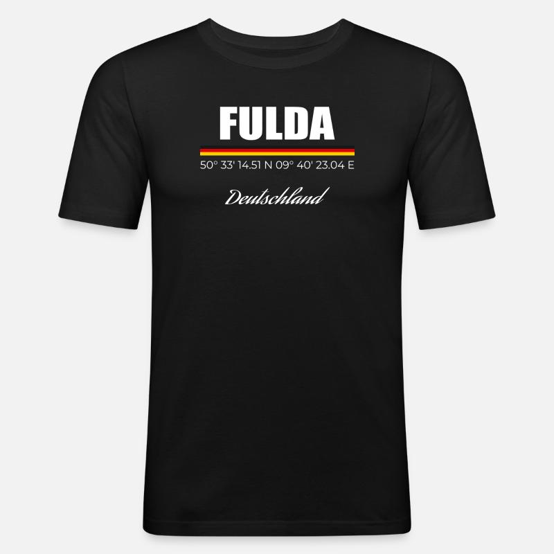 Fulda - Männer Slim Fit T-Shirt - Schwarz