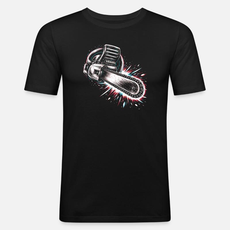Chainsaw Tool Lumberjack Design - Men's Slim Fit T-Shirt - black