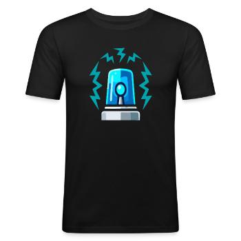 Blaulicht Sirene Alarm Illustration - Männer Slim Fit T-Shirt - Schwarz - Vorne - Nik (191cm)