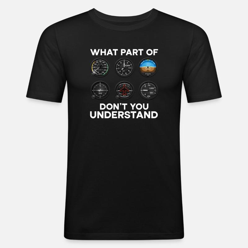 Flugzeug Flug Pilot Flugzeug Fluggesellschaft - Männer Slim Fit T-Shirt - Schwarz