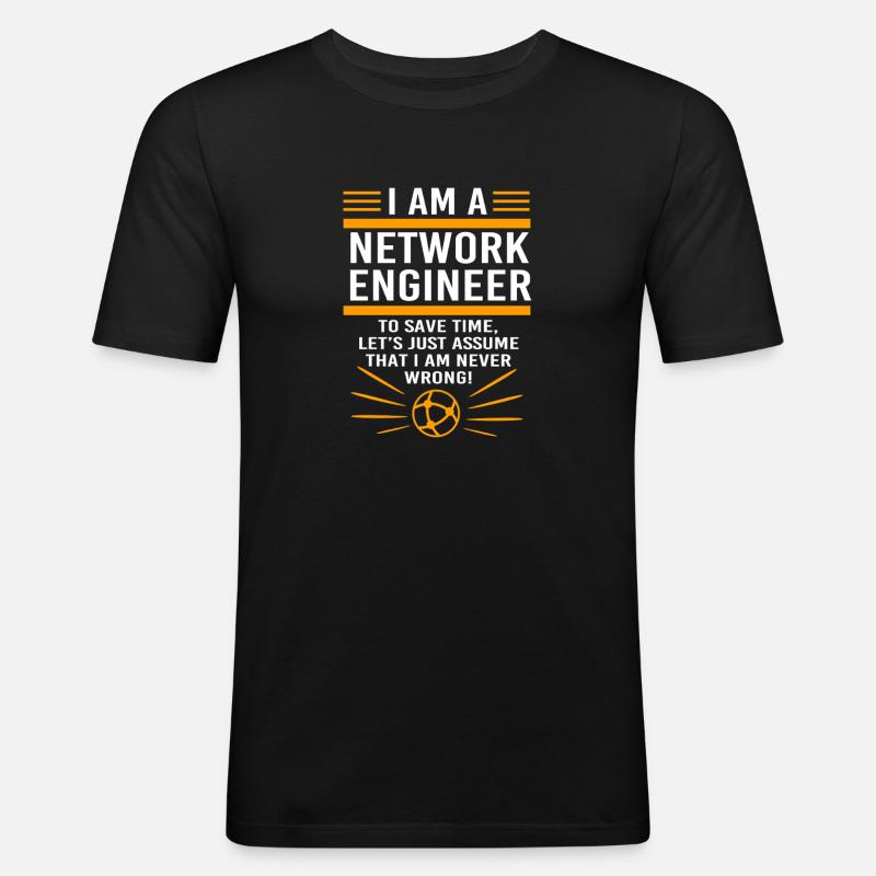 Netzwerk Informatiker Programmierer Admin - Männer Slim Fit T-Shirt - Schwarz