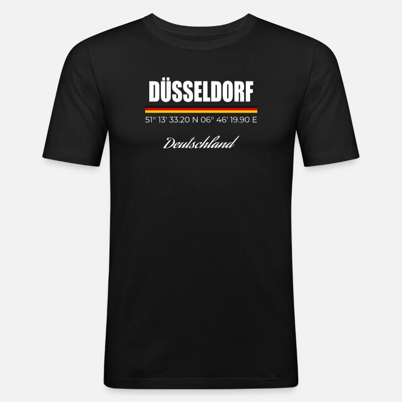 Düsseldorf - Männer Slim Fit T-Shirt - Schwarz