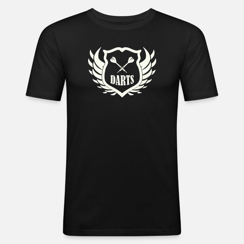 darts_shield - Männer Slim Fit T-Shirt - Schwarz