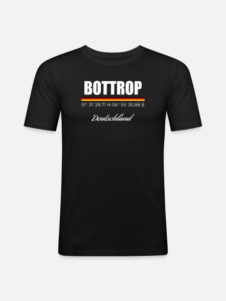 Bottrop - Männer Slim Fit T-Shirt - Schwarz