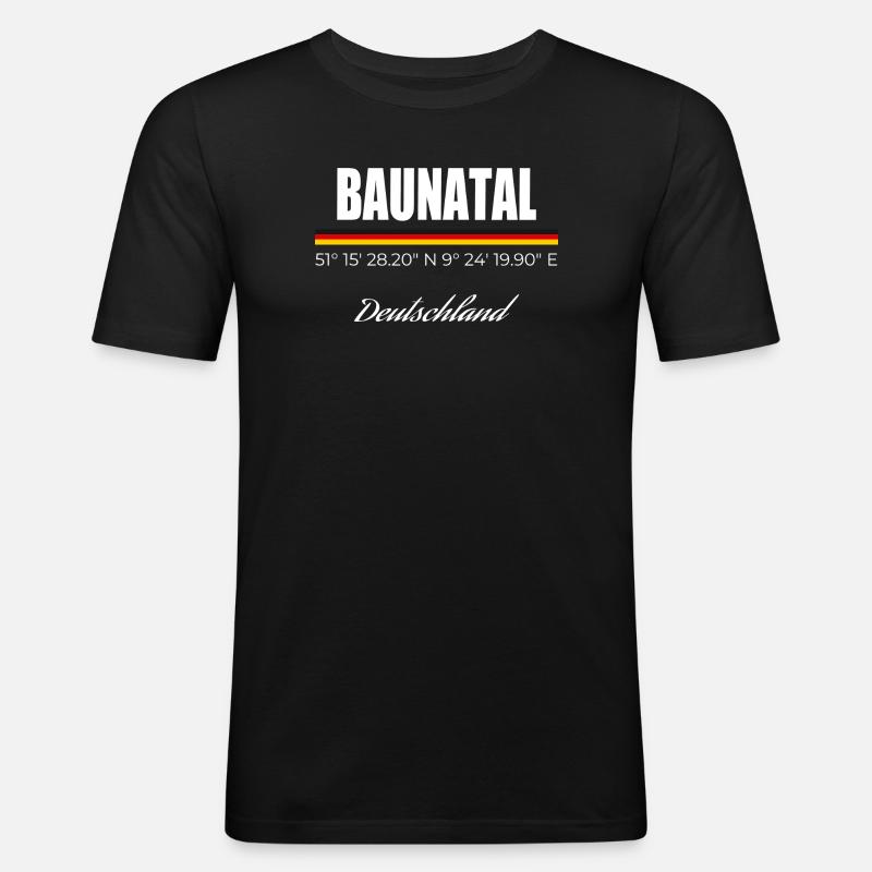 Baunatal - Männer Slim Fit T-Shirt - Schwarz