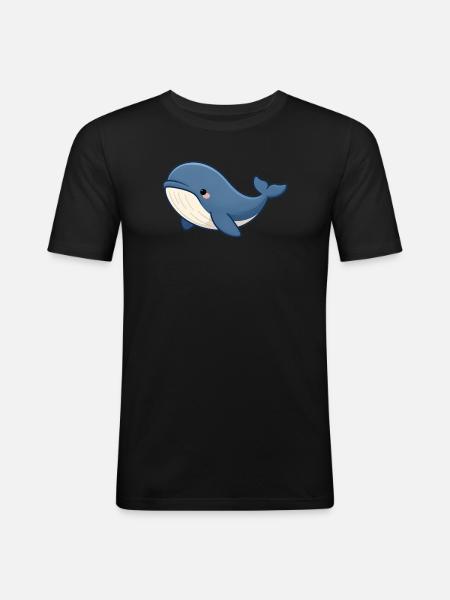 Wal Walrettung Tierschutz Meeresbiologie - Männer Slim Fit T-Shirt - Schwarz