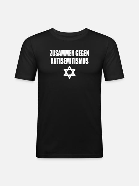 zusammen gegen antisemitism - Männer Slim Fit T-Shirt - Schwarz