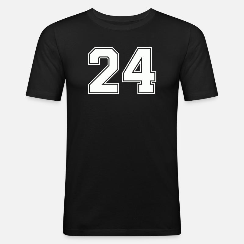 24 - Männer Slim Fit T-Shirt - Schwarz
