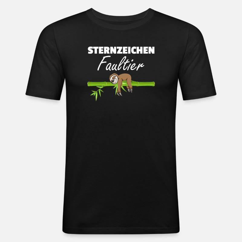 Sternzeichen Faultier Loading - Männer Slim Fit T-Shirt - Schwarz