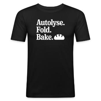 Autolyse Fold Bake Croissant - Men's Slim Fit T-Shirt - black - Front - Nik (191cm)