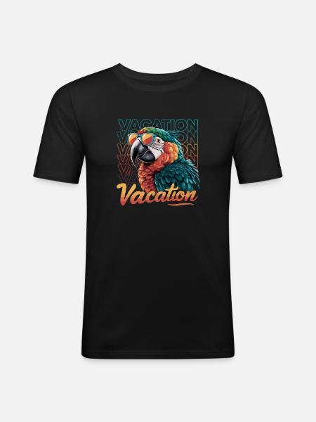 Parrot holiday adventure with summer glasses - Men's Slim Fit T-Shirt - black