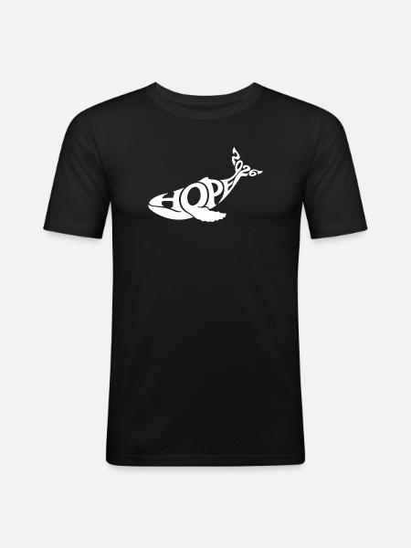 HOPE THE WHALE - Men's Slim Fit T-Shirt - black