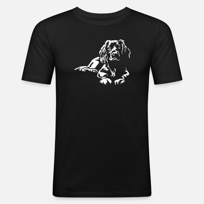 Boykin Spaniel "Black Edition" - Männer Slim Fit T-Shirt - Schwarz
