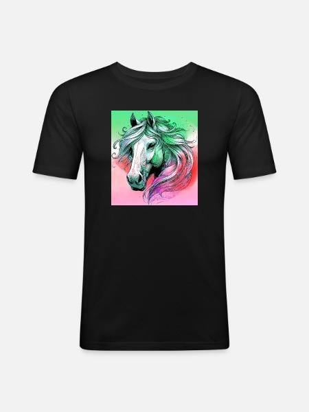 horse - Men's Slim Fit T-Shirt - black