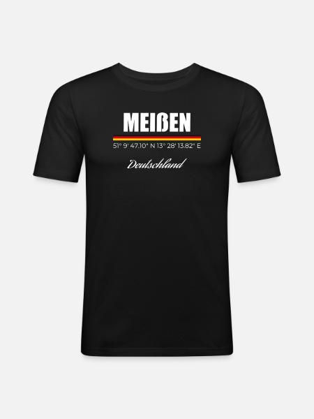 Meißen - Männer Slim Fit T-Shirt - Schwarz