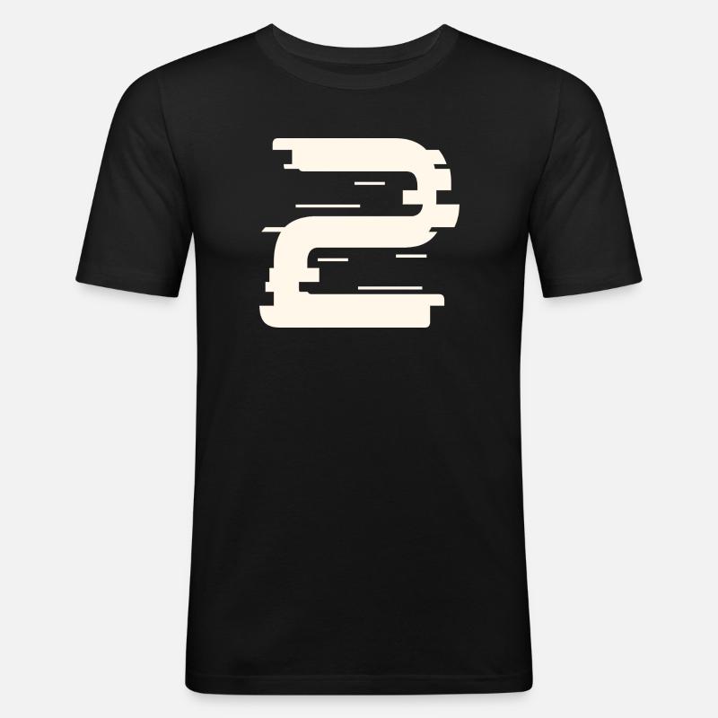 2 - Männer Slim Fit T-Shirt - Schwarz