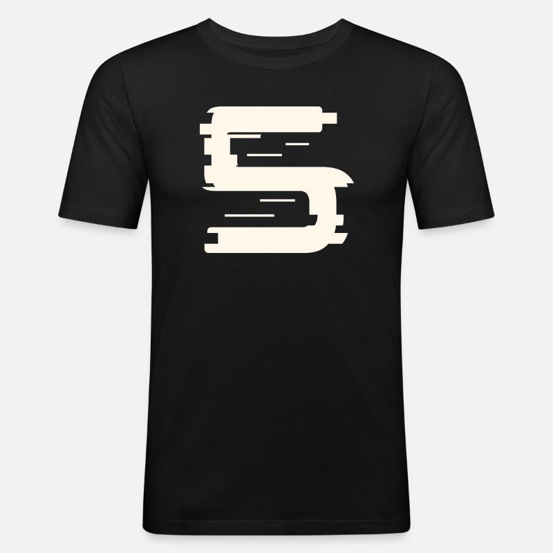 5 - Männer Slim Fit T-Shirt - Schwarz