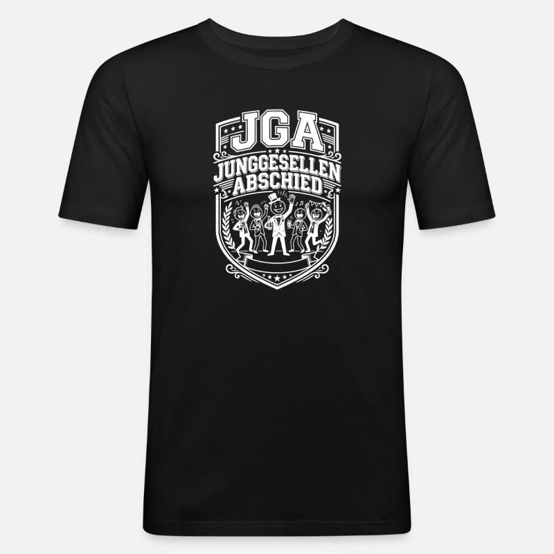 JGA Junggesellenabschied Spruch - Männer Slim Fit T-Shirt - Schwarz