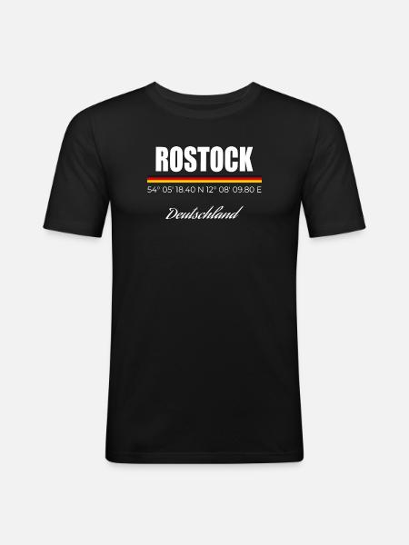 Rostock - Männer Slim Fit T-Shirt - Schwarz